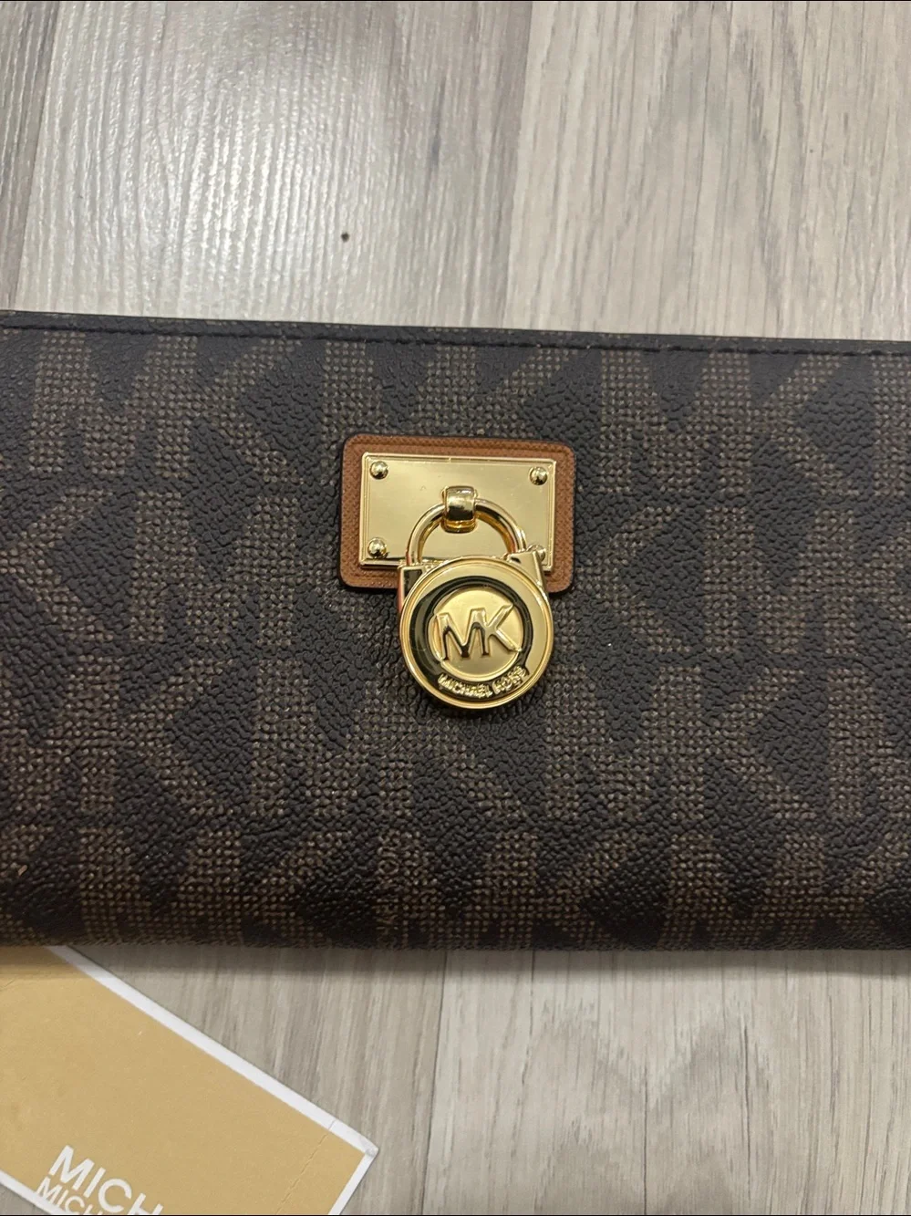 Michael Kors Brown Signature Coated Canvas Zip Around Wallet